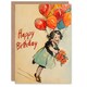 image 1 of Balloons Flower Bouquet Child Her Birthday Card