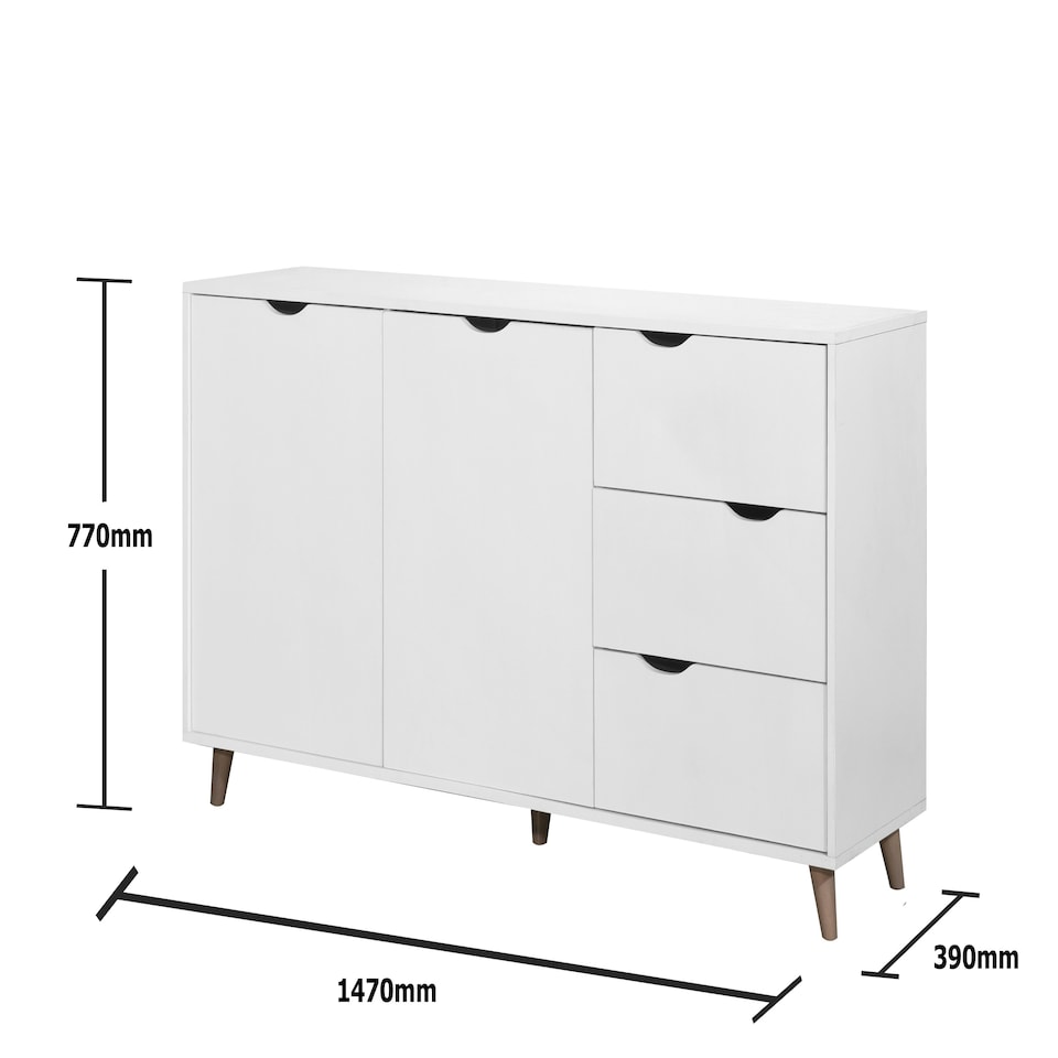 image 1 of Pulford 2 Doors 3 Drawers Storage Cabinet