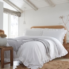 Appletree Cassia Frill Duvet Cover Set White