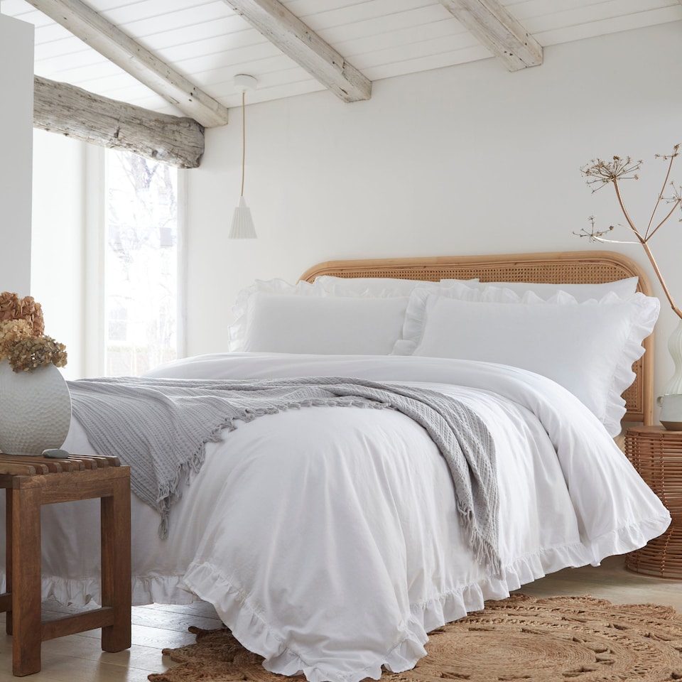 image 1 of Appletree Cassia Frill Duvet Cover Set White