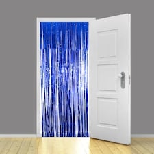 Blue Foil Door Curtain Backdrop 92cm x 244cm | Blue