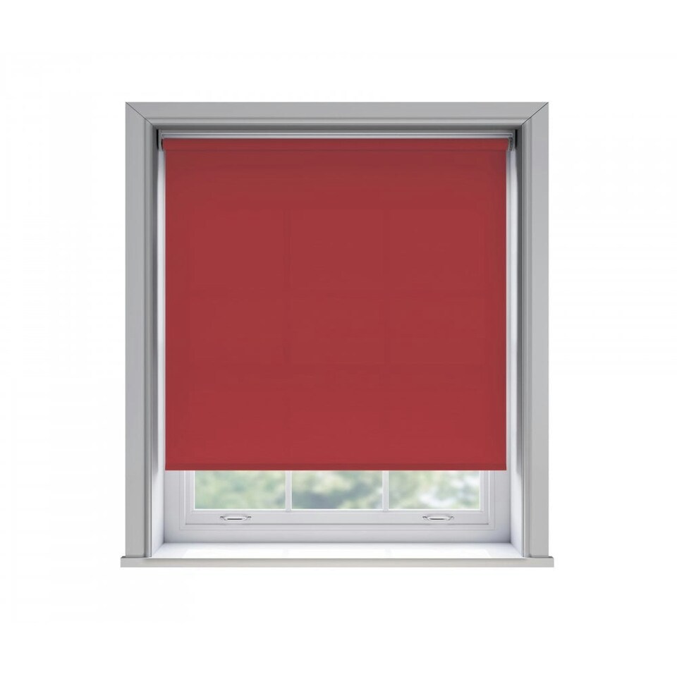 60cm No Drill Red Thermal Blackout Roller Blind (170cm Drop) Red