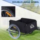 image 6 of Aosom Elite Two-Wheel Bicycle Large Cargo Wagon Trailer with Folding Storage