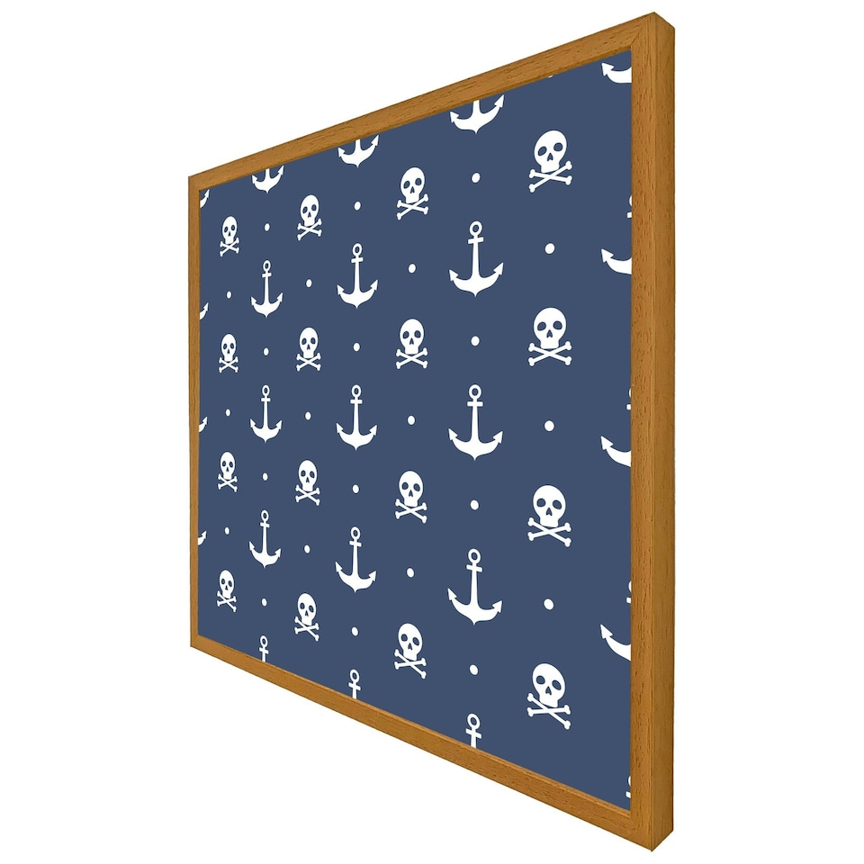 image 1 of Anchor with skull & bones (Picutre Frame) Grey | L