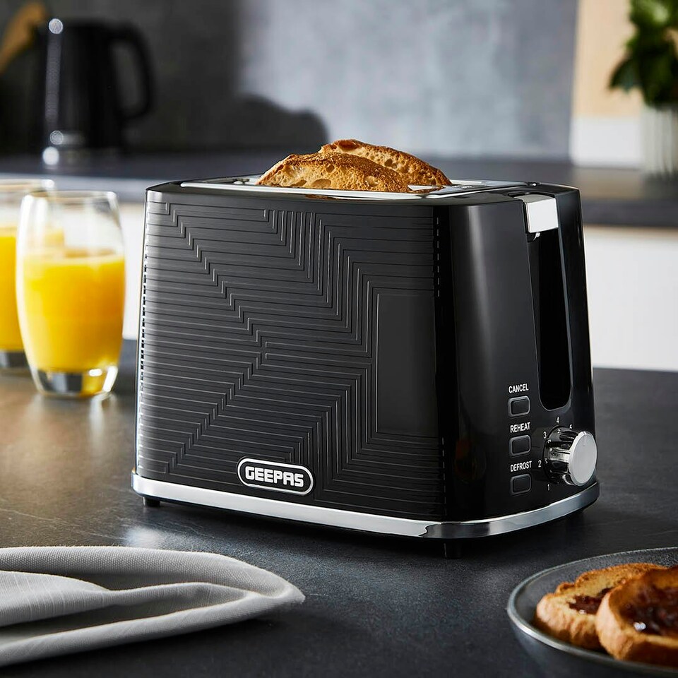 image 1 of GEEPAS 1.7L Digital Electric Kettle 2 Slice Bread Toaster & Microwave Kitchen Combo Set