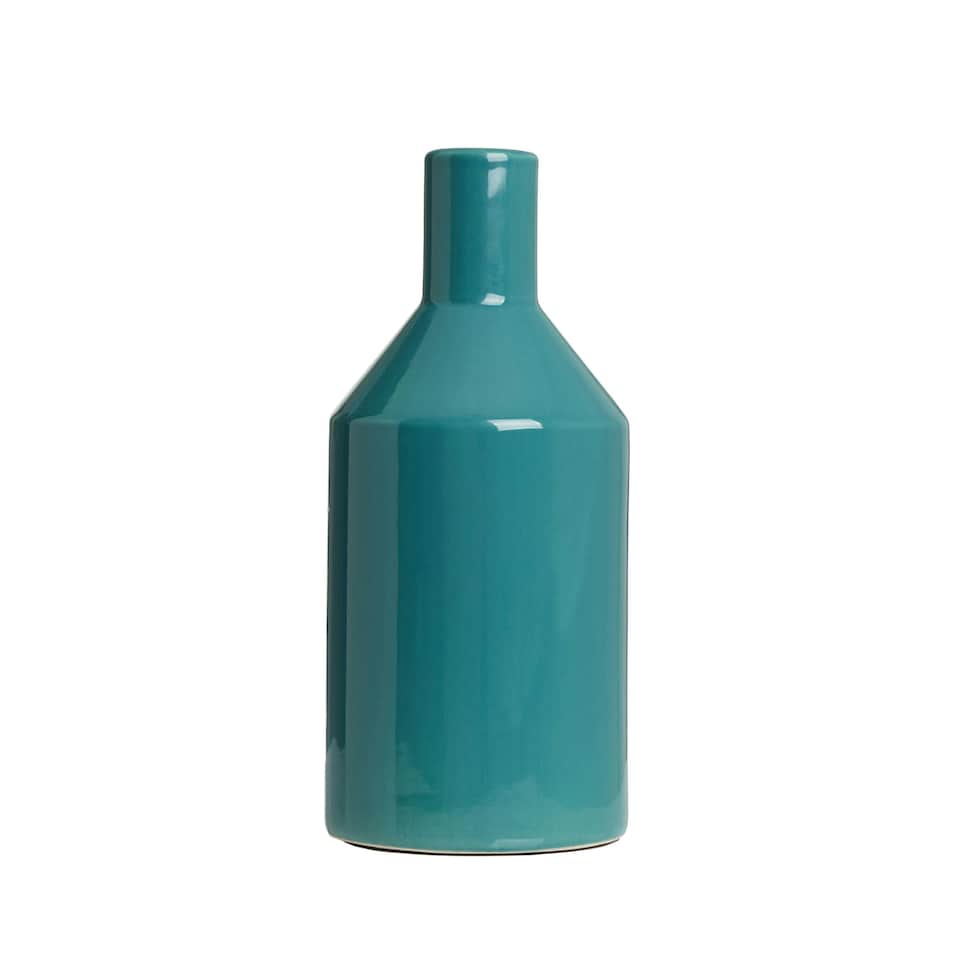image 1 of BHS Bottle Ceramic Vase, Green Green | Green