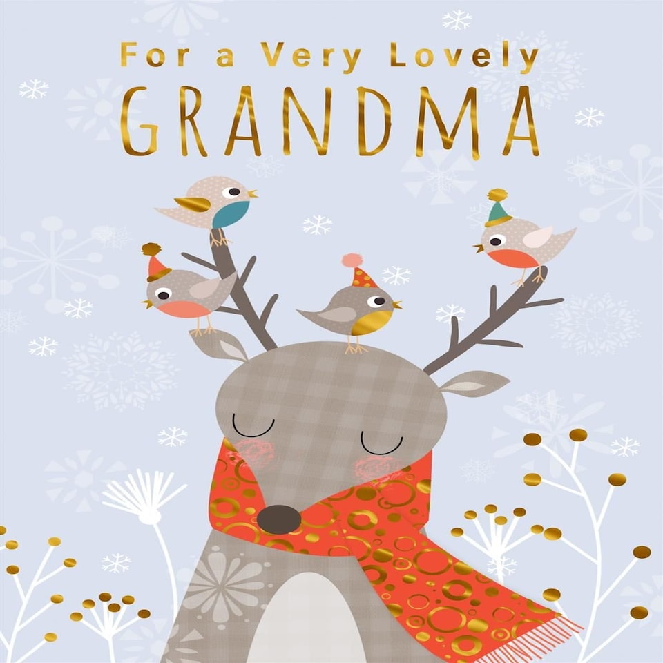 image 1 of Birds Design Lovely Grandma Christmas Card