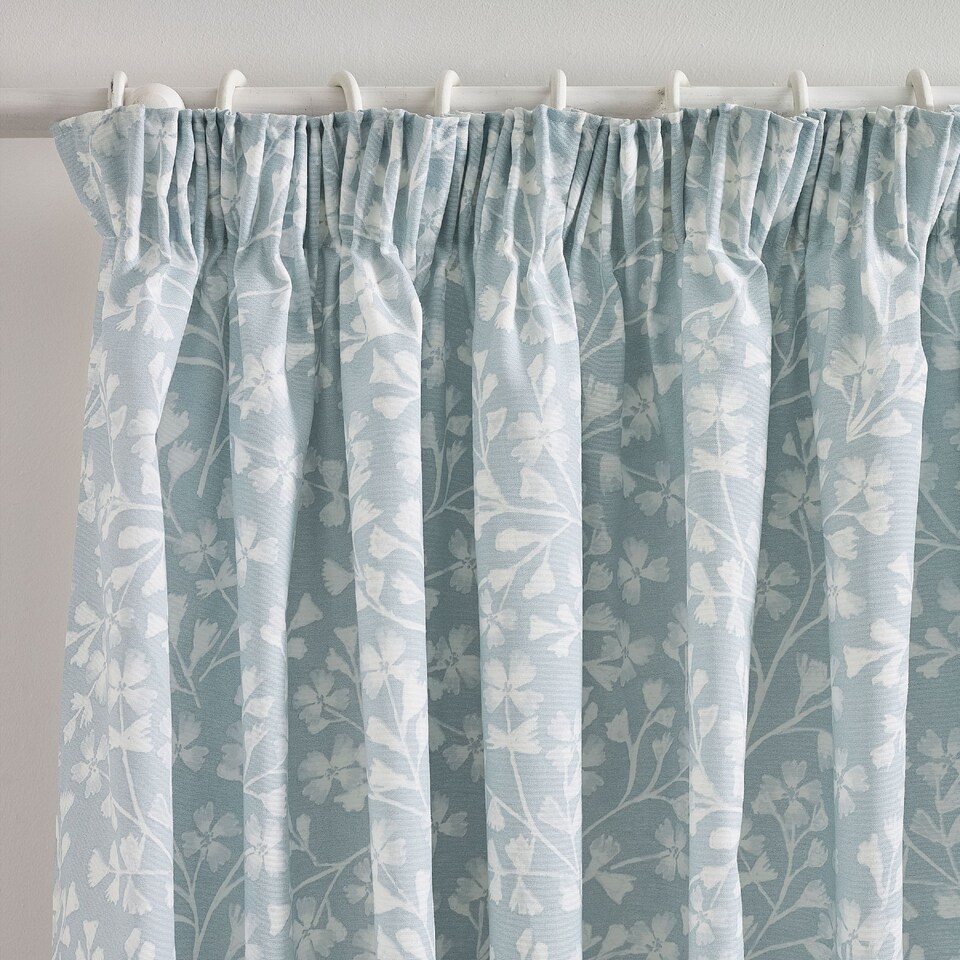 image 1 of Catherine Lansfield Brooke Floral Lined Pencil Pleat Curtains