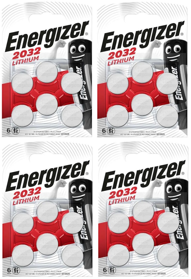 Energizer CR2032 Lithium Batteries - Pack of 24 (4x 6 pack)