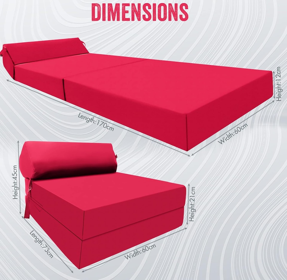 image 1 of Fold Out Z Bed Chair Sofa Lounger With Pillow Pink
