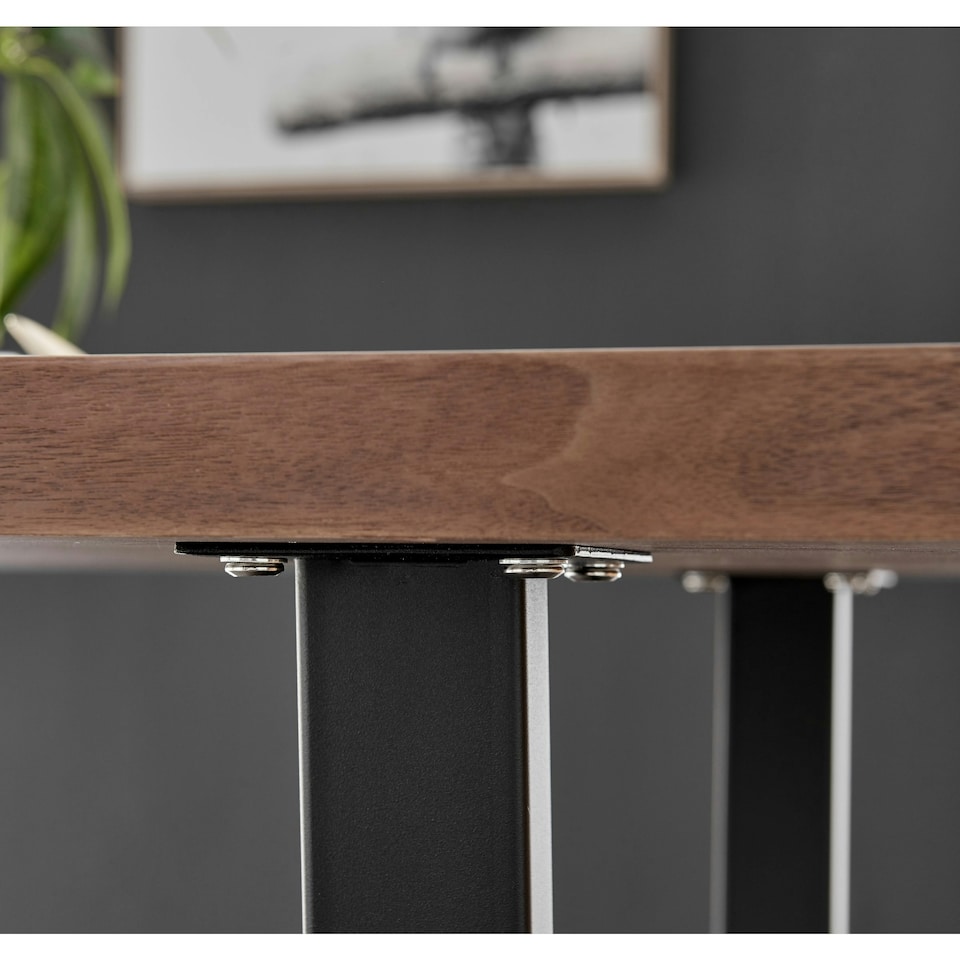 image 1 of Furniturebox Kylo 6 Seat Large Brown Wood Effect Dining Table
