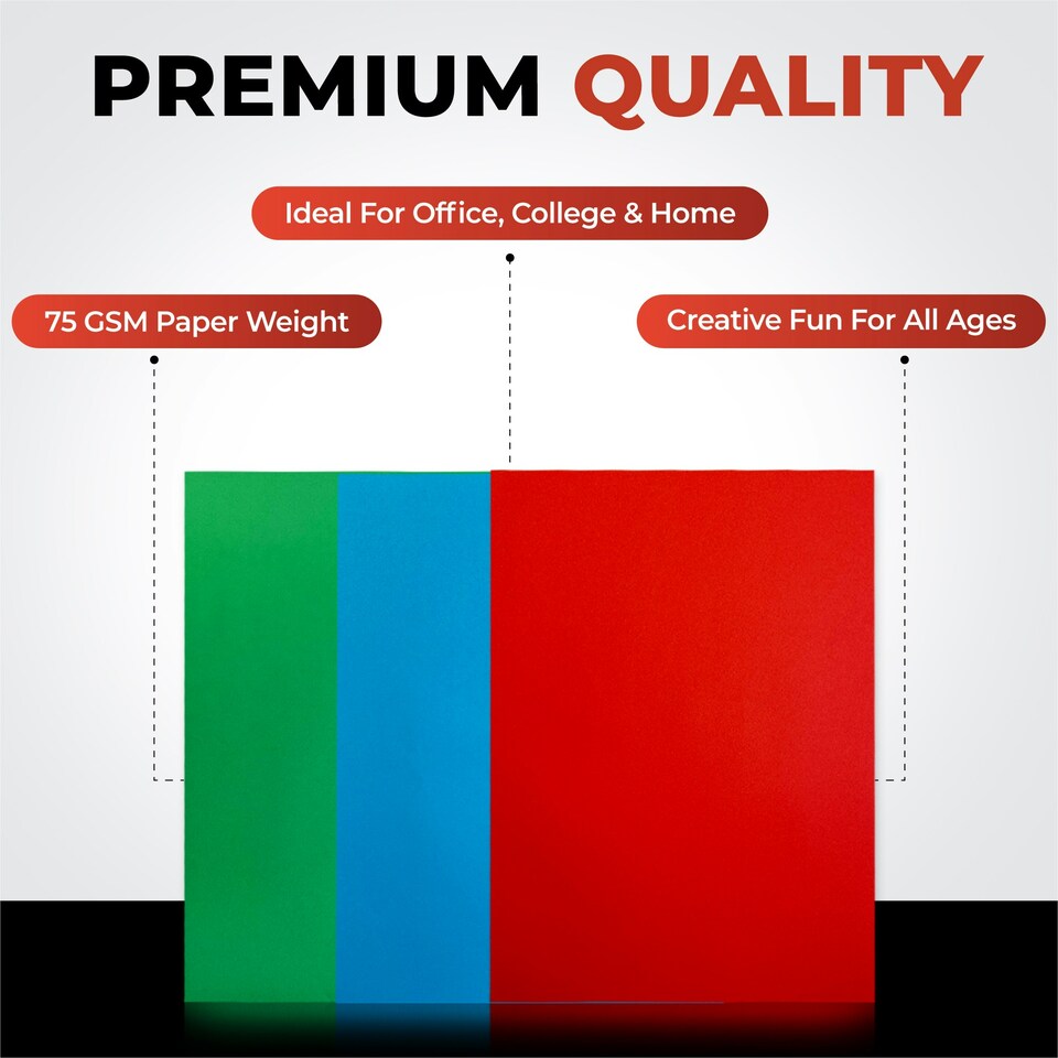 image 1 of Pack of 100 A4 Coloured Paper 75gsm Sheets Red | Dark Red | A4