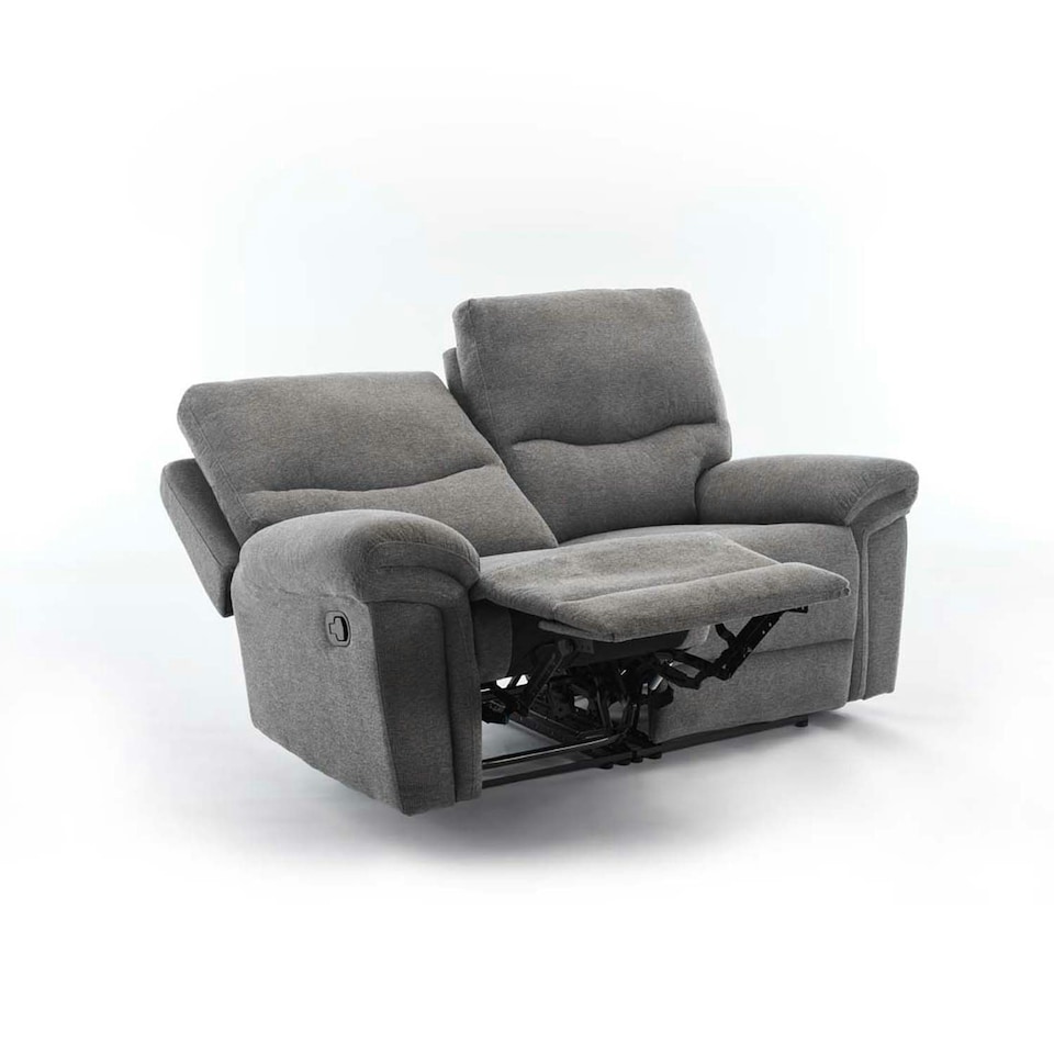 image 1 of Fosse 2 Seater Manual Recliner Sofa Grey | Dark Grey