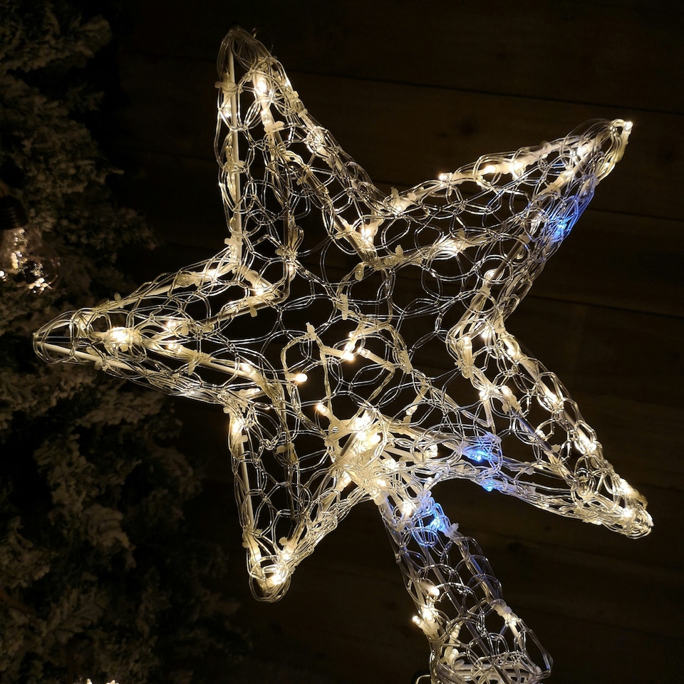 image 1 of 1.2m Light up Soft Acrylic 2D Shooting Christmas Star with 200 LEDs in Warm White