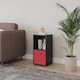 image 3 of 2-Cube Shelving Unit With Inserts | Black | Black & Red | 1