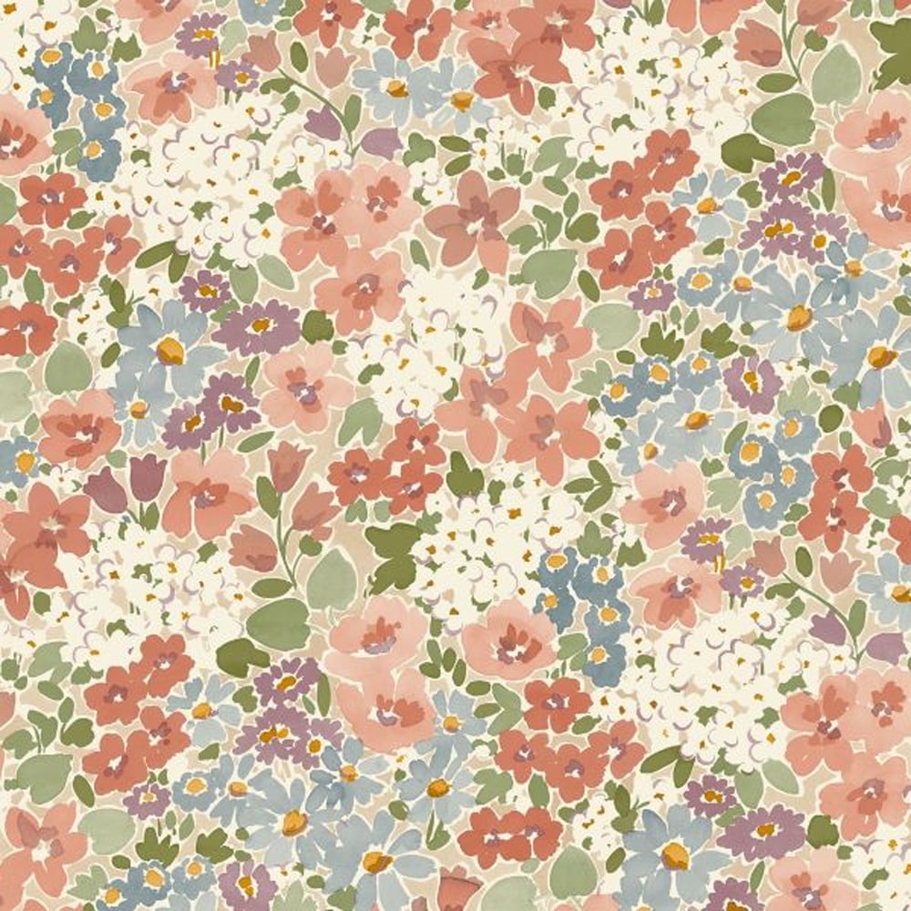 Grandeco Ditsy Floral Textured Wallpaper Pink Pink 1