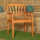 image 5 of Set of 2 Kapalua Outdoor Wooden Garden Slatted Dining Chairs Brown