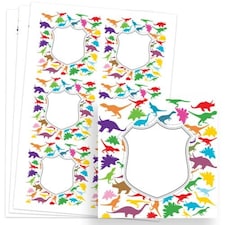 Dinosaur Design 80mm Square Sticker sheet of 6