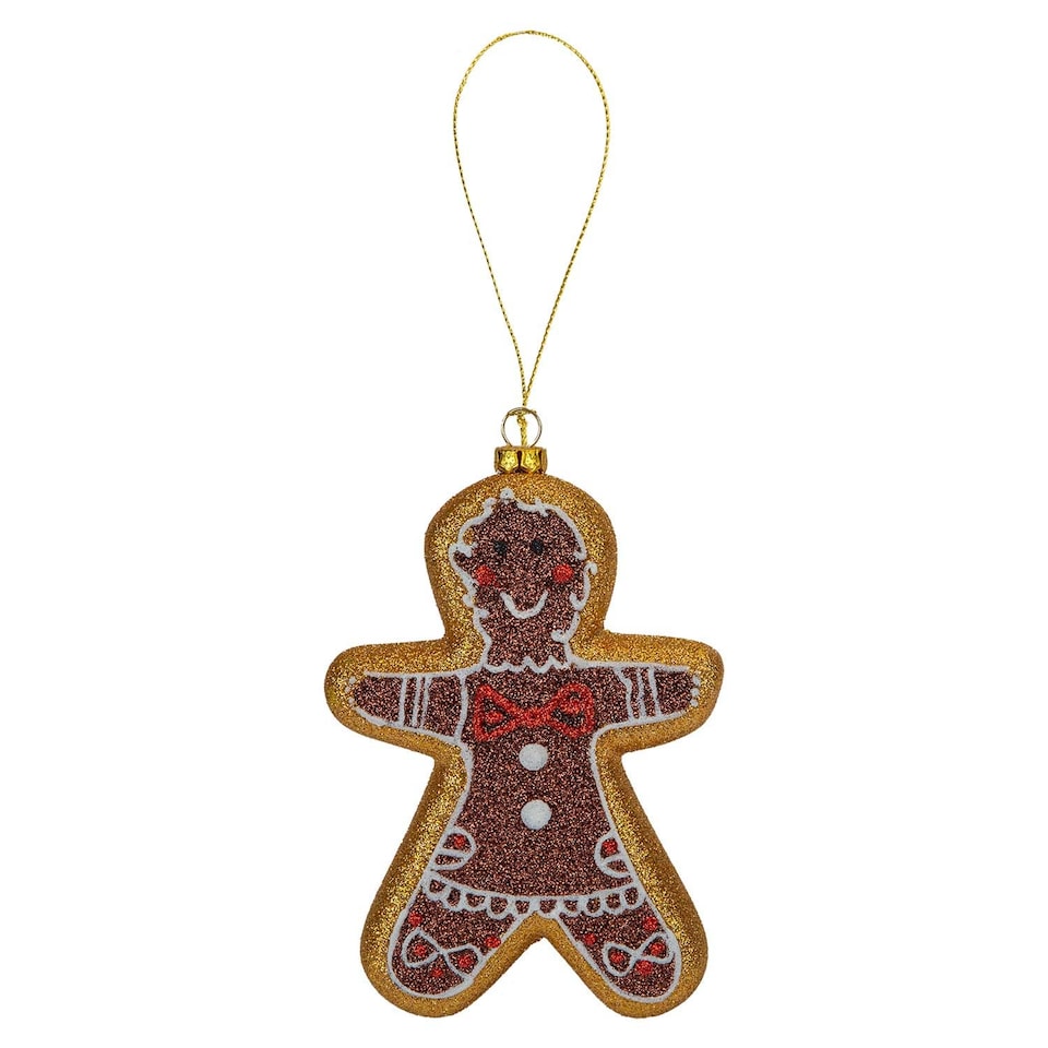 PMS Christmas Gingerbread Man Hanging Decoration 16cm x 11cm Brown