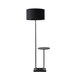 image 8 of ValueLights Large Matt Black Curved Stem Marble Floor Lamp Coffee Table Light - Black Shade + LED Bulb