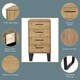 image 2 of Texas 4 Drawer Narrow Chest of Drawers - Industrial Style Pine Bedroom Storage Cabinet with Metal Legs | Brown | Brown | 1
