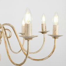 ValueLights Gothica 8 Way Distressed Effect Ceiling Light Chandelier & LED Bulbs