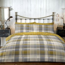 D & D Connolly Check Duvet Cover Set Ochre