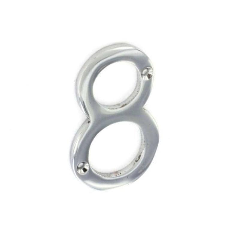Securit 8 Chrome Door Number Grey Grey 75mm 1
