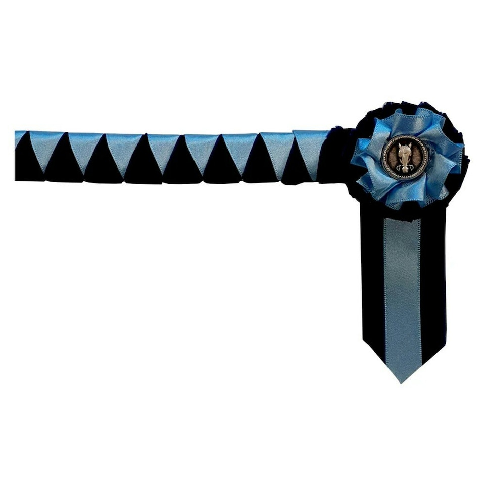 ShowQuest Goodwood Leather Horse Browband - Blue - Full