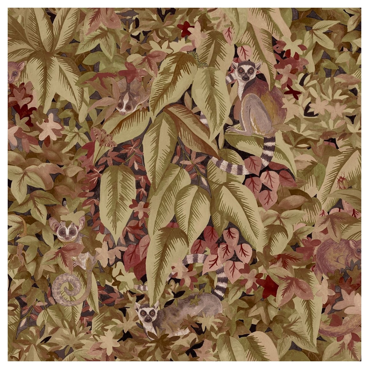 Holden Decor Lemur Textured Wallpaper Purple Berry 1