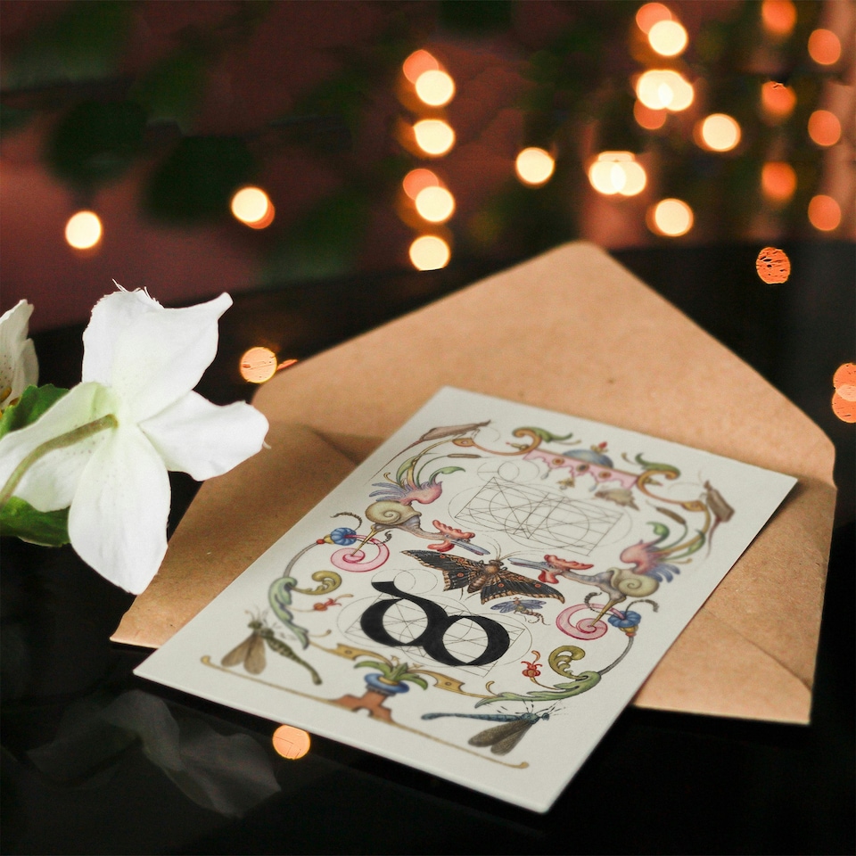 image 1 of Model Book of Calligraphy Art Card Ligature Guide with Butterfly