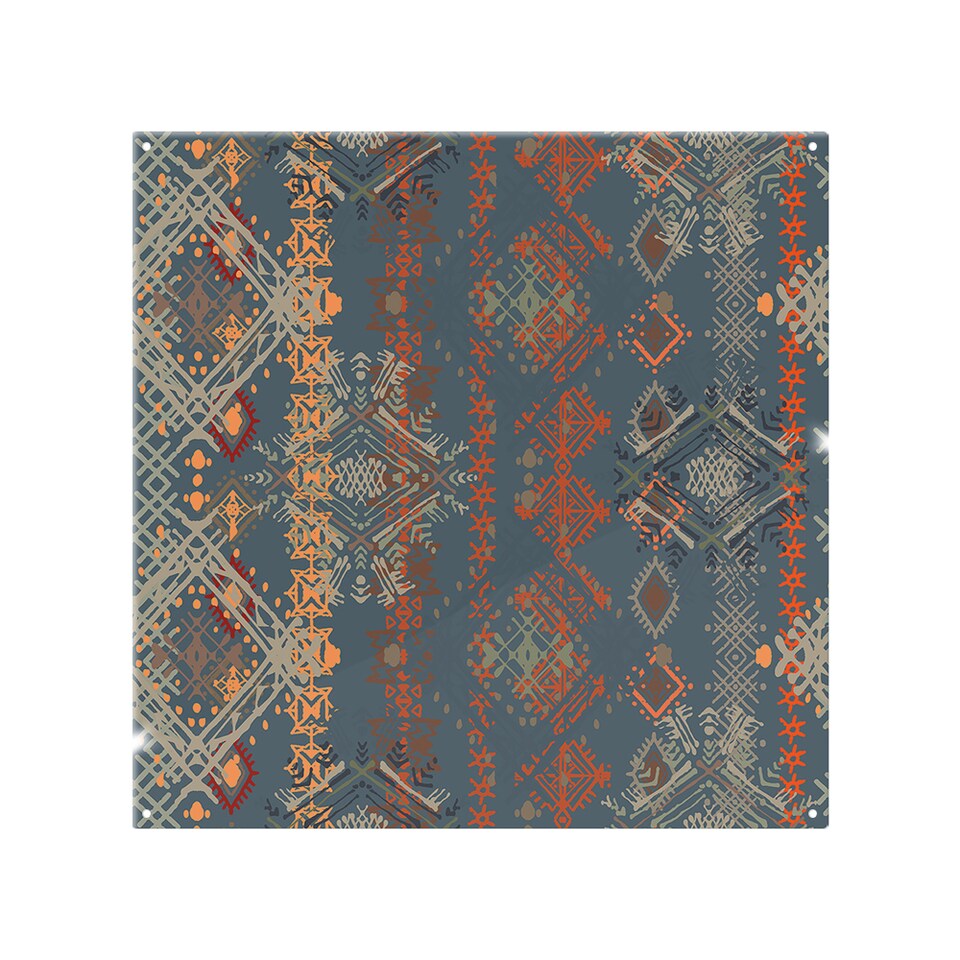 image 1 of Ethnic Boho Distressed Pattern Splash Back | White