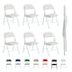 image 1 of Set of 6 Folding Dining Chairs with Metal Frame and Padded Seats