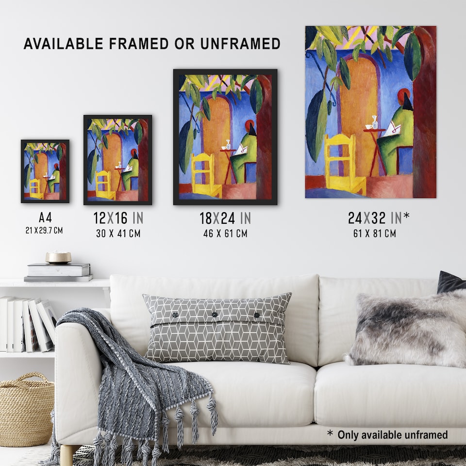 image 1 of Turkish Cafe Modern Colourful August Macke Wall Art Poster Print 12X16"