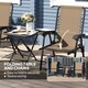 image 5 of Outsunny 3 Pieces Garden Bistro Set, Folding Table and Chairs Set, Metal Garden Furniture Set with Cup Holders for Outdoor, Patio, Balcony, Khaki | Brown