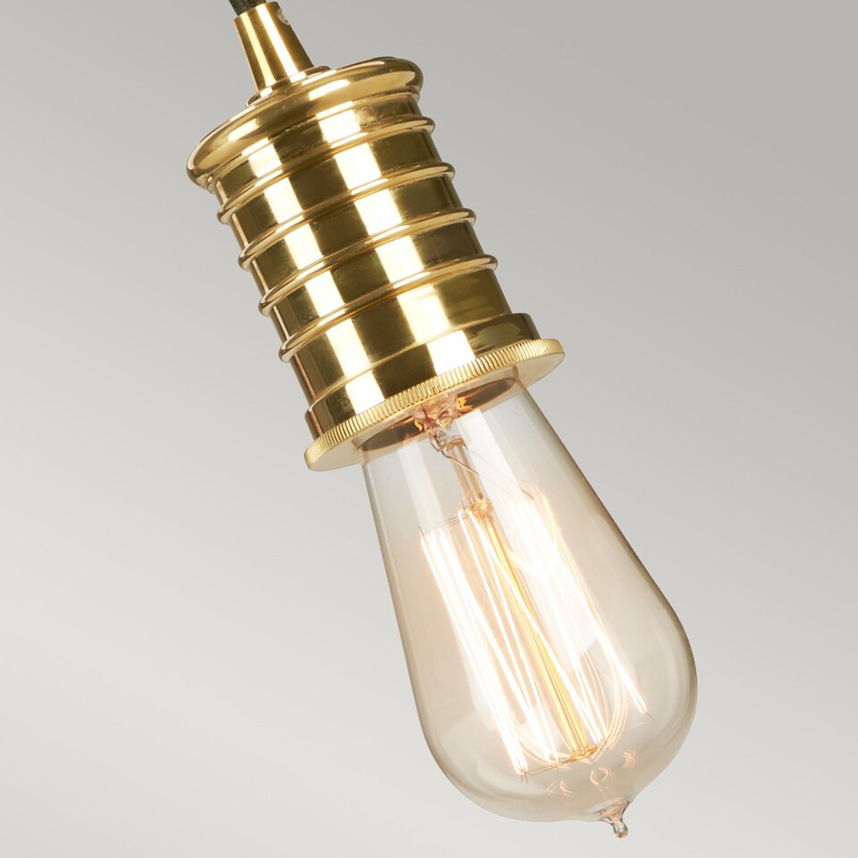image 1 of Douille 1 Light Ceiling Pendant Black, Brass, E27