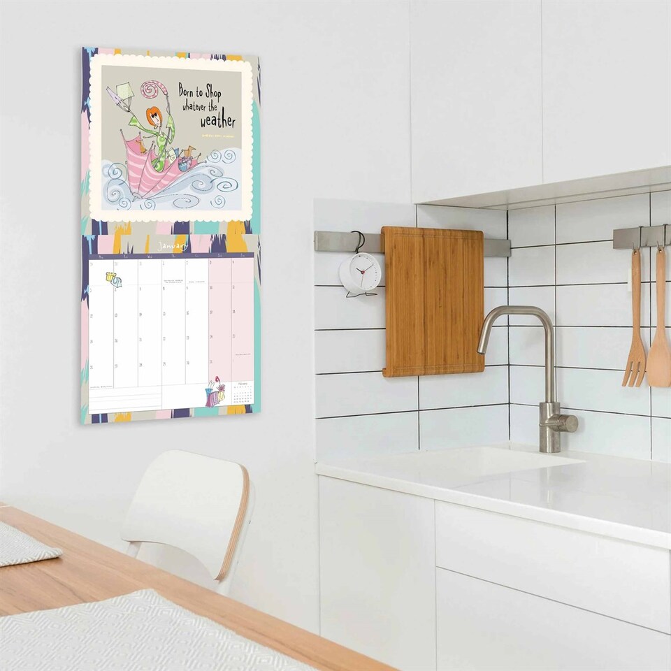 image 1 of Born To Shop Square Wall Calendar 2026