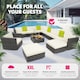 image 4 of Garden Furniture Set Las Vegas - large outdoor corner sofa, armchair, coffee table | Grey | grey | 75 x 75 x 38 cm | 1