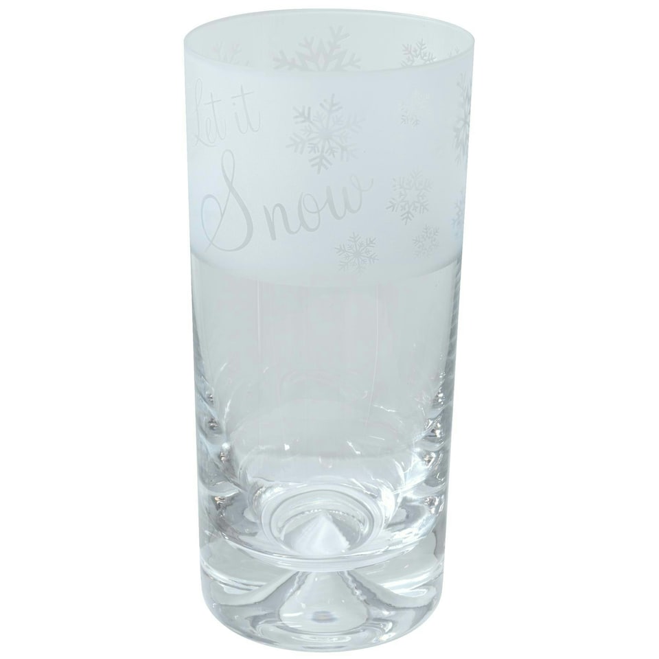 Animo Glass Highball Glass Etched Tumbler Let It Snow