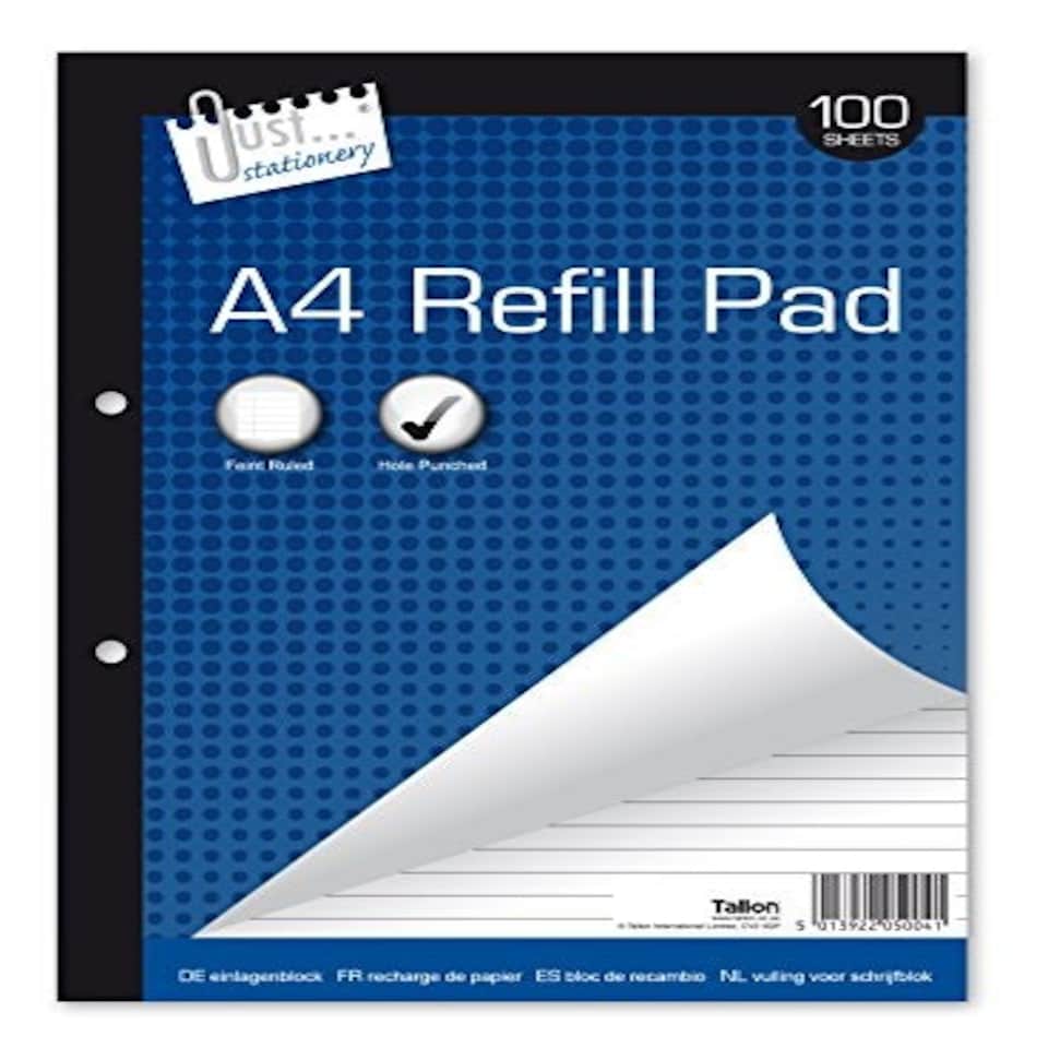 image 1 of Just Stationery 100 Sheet A4 Refill Pad