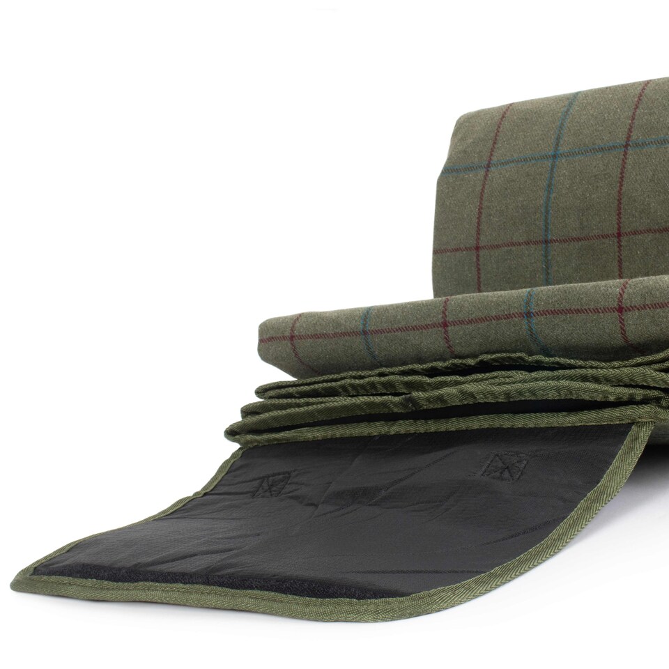 image 1 of Luxury Green Tweed Picnic Blanket | Green | Green