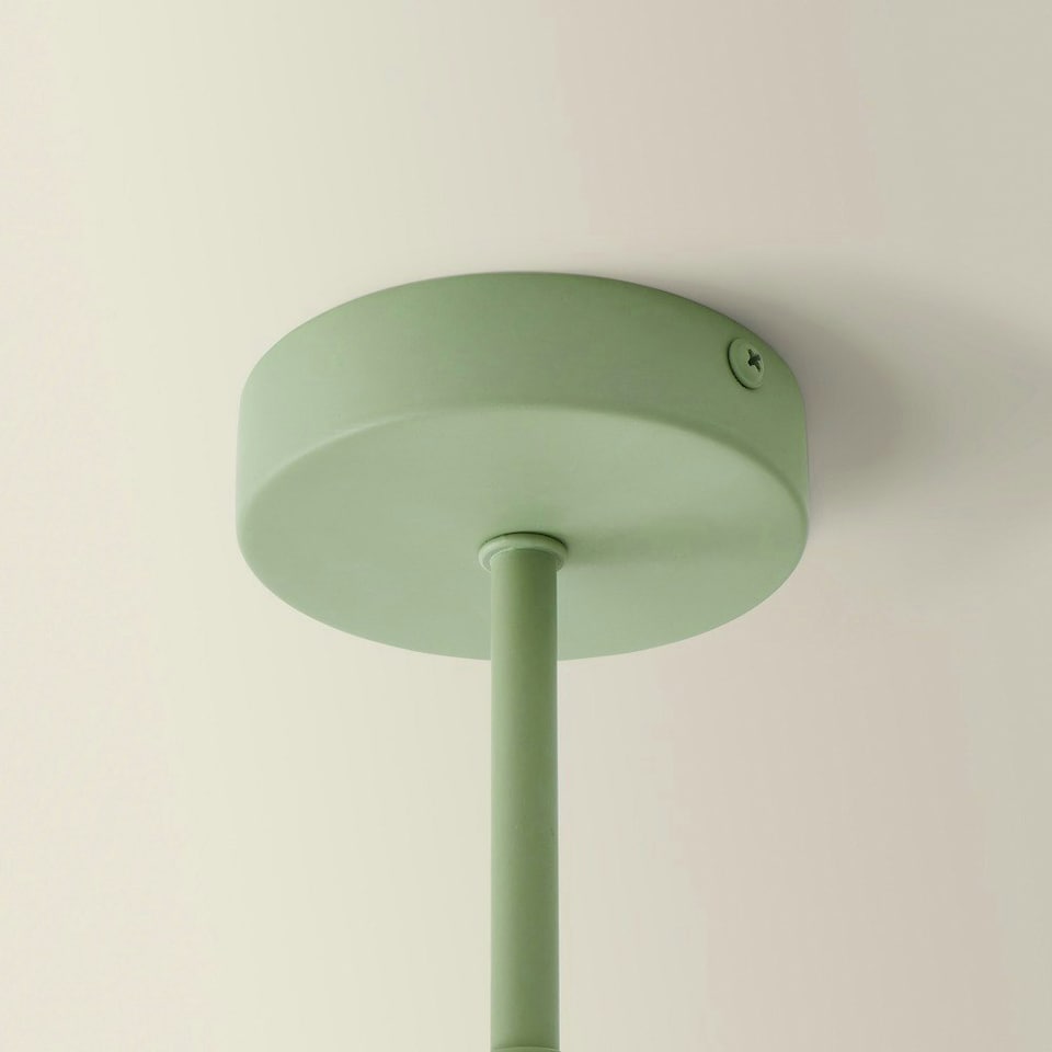 image 1 of ValueLights Marlow Sage Green Opaque Glass Globe 3 Arm Ceiling Light