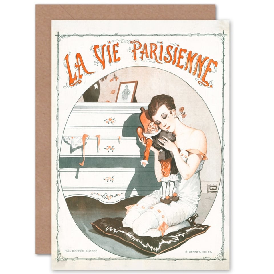 image 1 of La Vie Parisienne Post War Magazine Cover Christmas Card
