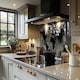 image 2 of Black And White World Map Splash Back | White
