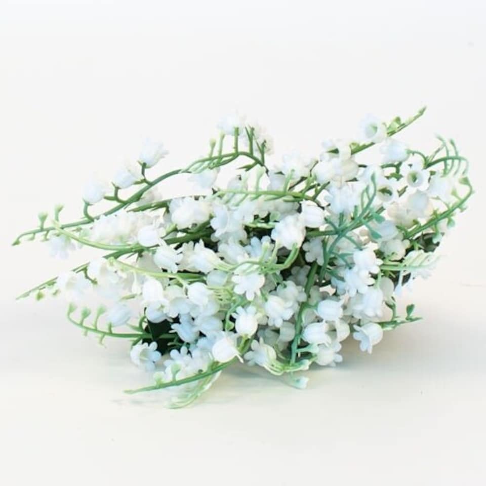 image 1 of White Lily of the Valley Bunch Artificial Flower Decoration 30cm