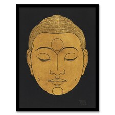 Bronze Gold Head of Buddha Reijer Stolk Framed Wall Art Print 12X16"
