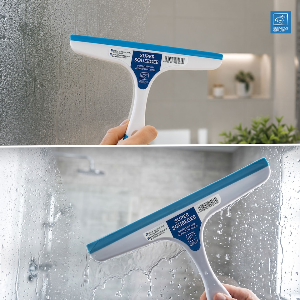 image 1 of Glass Cleaning Window Squeegee with Rubber Blade Easy Grip Handle
