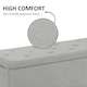 image 5 of HOMCOM 15" Ottoman Storage Box with Wooden Legs and 47L Storage Capacity, Grey