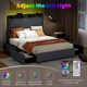 image 4 of COSTWAY Double Size Bed Frame with Lights and Charging Grey