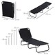 image 7 of Outsunny Folding Lounge Chair Outdoor Chaise Lounge for Bench Patio Black